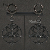 Vankula 2PCS Ear Plugs Tunnels Dangle Earrings Stainless Steel Gauges Expander