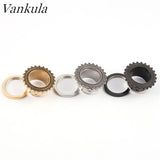 2PCS 316L Stainless Steel Ear Plugs Body Piercing Screw Tunnels