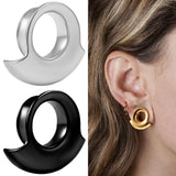 2PCS Stainless Steel Classy Ear Plugs Tunnels Stretcher Hollow Gauges Expander