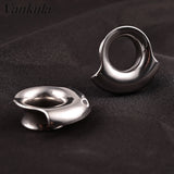 2PCS Stainless Steel Classy Ear Plugs Tunnels Stretcher Hollow Gauges Expander