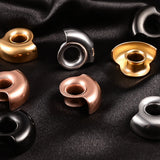 2PCS Stainless Steel Classy Ear Plugs Tunnels Stretcher Hollow Gauges Expander