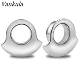 2PCS Stainless Steel Classy Ear Plugs Tunnels Stretcher Hollow Gauges Expander