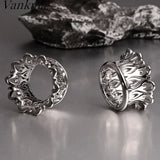 2PCS 8-16mm Hollow Flowers Tunnels Ear Plugs Gauges for Stretched Earlobe
