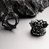 2PCS 8-16mm Hollow Flowers Tunnels Ear Plugs Gauges for Stretched Earlobe