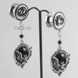 Vankula 2PCS Dangle Ear Tunnels Stainless Steel Ear Gauges