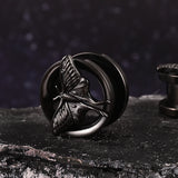 2PCS Moth Ear Plugs Tunnels Stainless Steel Body Piercing Jewelry