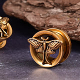 2PCS Moth Ear Plugs Tunnels Stainless Steel Body Piercing Jewelry
