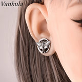 2PCS Moth Ear Plugs Tunnels Stainless Steel Body Piercing Jewelry