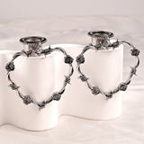 Vankula 2PCS Ear Piercing Tunnels Heart Pendant Stainless Steel Expander