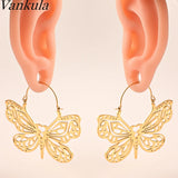 2PCS Butterfly Ear Hanger Weights Stainless Steel Ear Plugs Gauges