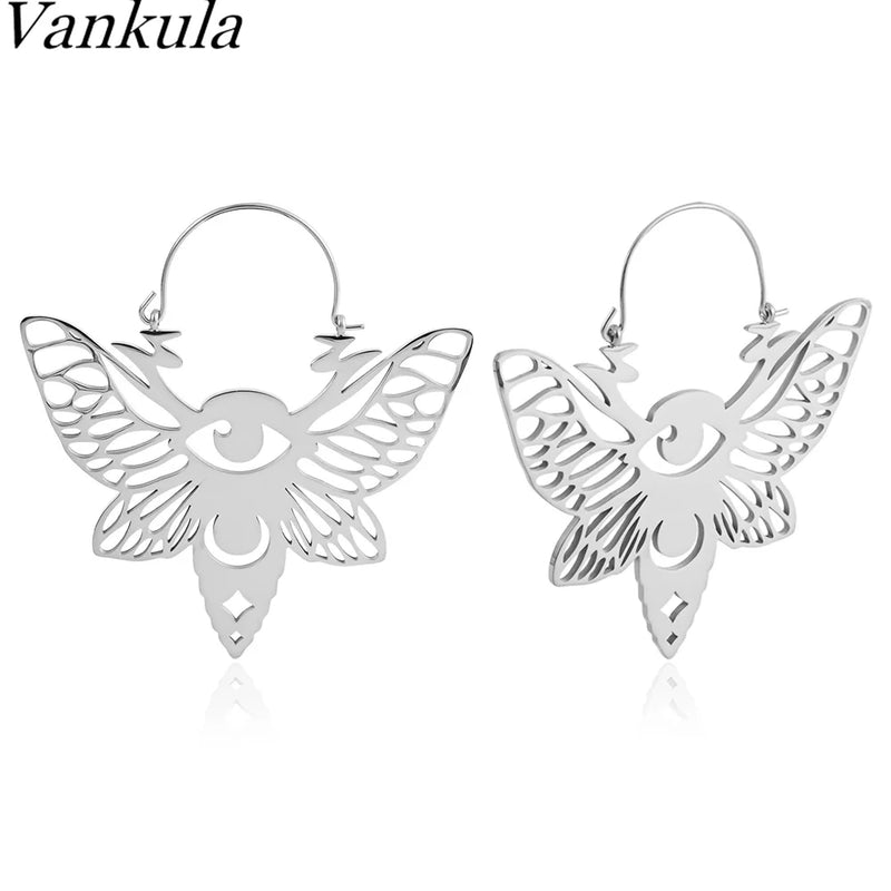 2PCS Butterfly Ear Hanger Weights Stainless Steel Ear Plugs Gauges