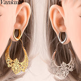 Spider Flower Ear Hanger Weights Pendant Stainless Steel Ear Plugs Gauges