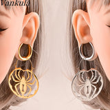 Spider Flower Ear Hanger Weights Pendant Stainless Steel Ear Plugs Gauges
