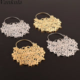 Spider Flower Ear Hanger Weights Pendant Stainless Steel Ear Plugs Gauges