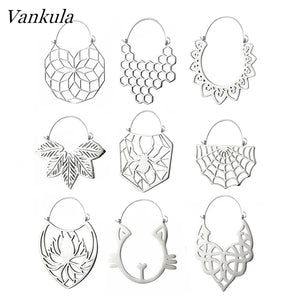 Vankula 2PCS Ear Tunnels Stainless Steel Ear Plug Tunnel