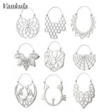 Vankula 2PCS Ear Tunnels Stainless Steel Ear Plug Tunnel
