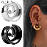 Vankula 2PCS Spiral Saddle Plugs Hangers for Ear Tunnels Gauges Piercing