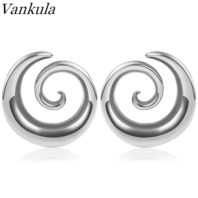 Vankula 2PCS Spiral Saddle Plugs Hangers for Ear Tunnels Gauges Piercing