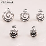 Vankula 2PCS Spiral Saddle Plugs Hangers for Ear Tunnels Gauges Piercing