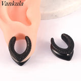 Vankula 2PCS Saddle EarTunnel Plugs Body Jewelry