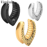 Vankula 2PCS Saddle EarTunnel Plugs Body Jewelry