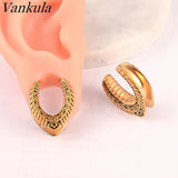 Vankula 2PCS Saddle EarTunnel Plugs Body Jewelry