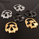 2PCS Skull Stainless Steel Ear Weights 6g Gauges Tunnels Piercing Expander
