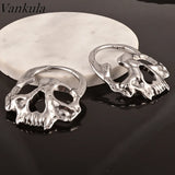 2PCS Skull Stainless Steel Ear Weights 6g Gauges Tunnels Piercing Expander
