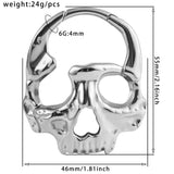 2PCS Skull Stainless Steel Ear Weights 6g Gauges Tunnels Piercing Expander