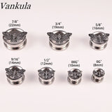 2PCS Stainless Steel Death Moth Ear Gauges Plugs