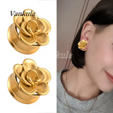 Vankula Stainless Steel Ear Gauges Tunnels Flower Expander Piercing Earring
