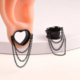 Vankula 2PCS Heart Teardrop Ear Tunnels Gauges for Women