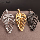 Vankula 2pc Leaves Ear Weights Hangers Stainless Steel
