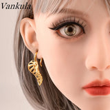 Vankula 2pc Leaves Ear Weights Hangers Stainless Steel
