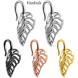 Vankula 2pc Leaves Ear Weights Hangers Stainless Steel