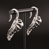 Vankula 2pc Leaves Ear Weights Hangers Stainless Steel