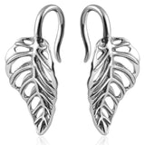 Vankula 2pc Leaves Ear Weights Hangers Stainless Steel