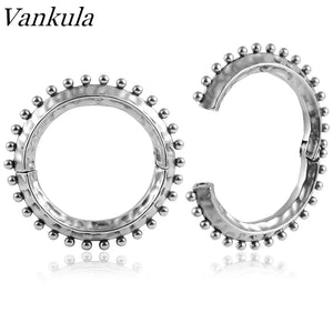 Vankula Stainless Steel Ear Hanger Weights Plugs Gauges 0g Stretching Kit