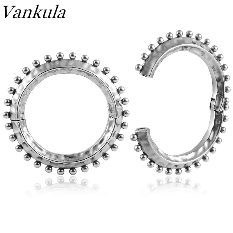 Vankula Stainless Steel Ear Hanger Weights Plugs Gauges 0g Stretching Kit