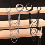 Vankula 2pc Stainless Steel Chain Earrings Body Piercing Jewelry