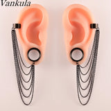 Vankula 2pc Stainless Steel Chain Earrings Body Piercing Jewelry
