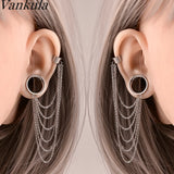Vankula 2pc Stainless Steel Chain Earrings Body Piercing Jewelry