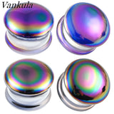Vankula 2pc Glass Ear Plugs Gauges Earrings Women Flesh Tunnel Piercing
