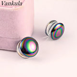Vankula 2pc Glass Ear Plugs Gauges Earrings Women Flesh Tunnel Piercing