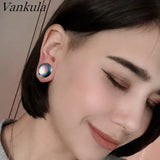 Vankula 2pc Glass Ear Plugs Gauges Earrings Women Flesh Tunnel Piercing