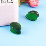2pcs 6-25mm Water Drop Glass Ear Tunnel Guages Earring Piercing Body Jewelry