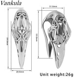 Vankula 2pcs Birdskull Ear Weights Gauges Piercing Stainless Steel Tunnel