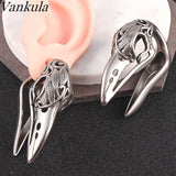Vankula 2pcs Birdskull Ear Weights Gauges Piercing Stainless Steel Tunnel