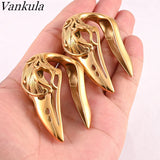 Vankula 2pcs Birdskull Ear Weights Gauges Piercing Stainless Steel Tunnel