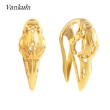 Vankula 2pcs Birdskull Ear Weights Gauges Piercing Stainless Steel Tunnel